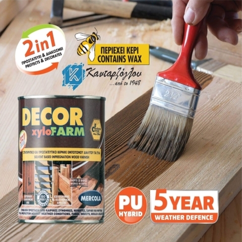 Βερνίκια Εμποτισμού Ξύλου Διαλύτη Decor xyloFarm Mercola
