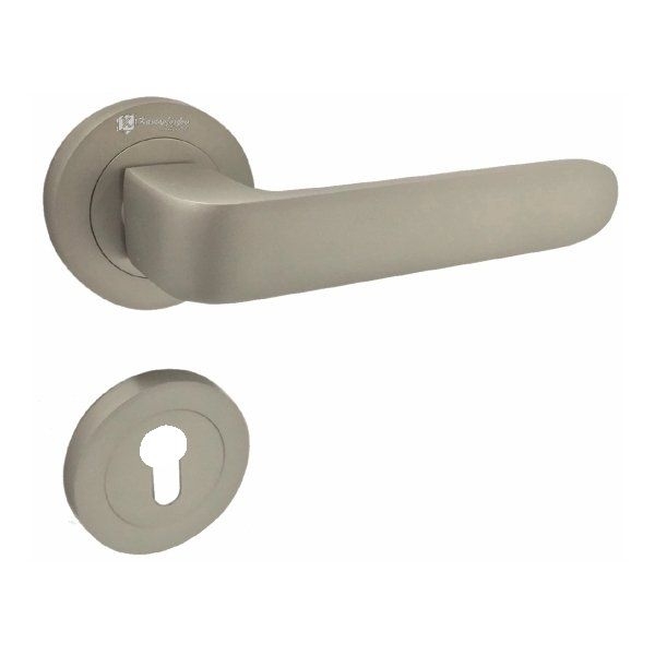 Πόμολα Εξώπορτας Ροζέτα Φιξ Δεξί Νίκελ Σατινέ 4080