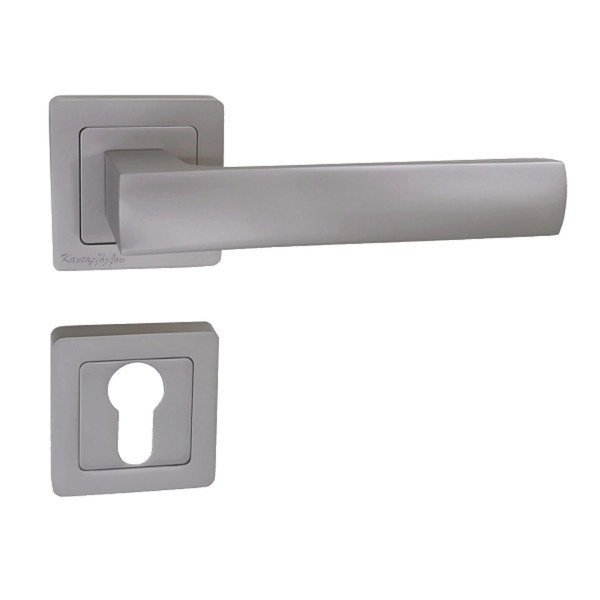 Πόμολα Εξώπορτας Ροζέτα Φιξ Νίκελ Ματ MX Melina