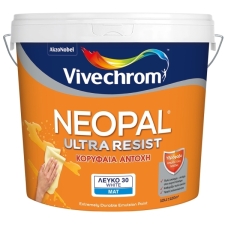 Vivechrom Neopal Ultra Resist 3L Πλαστικό Πλενόμενο Χρώμα Λευκό Ματ 