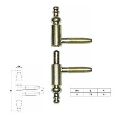 Μεντεσές Βιδωτός Διακοσμητικός Χρυσός Φ11mm Amig Mod.50