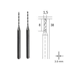 PROXXON 28326 2τμχ Τρυπάνια 1,5mm Καρβίδιο Βολφραμίου