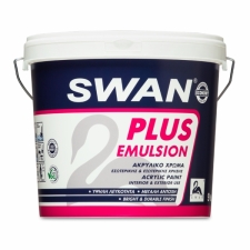 SWAN PLUS EMULSION 9L Ακρυλικό Χρώμα Εσωτερικής κι Εξωτερικής Χρήσης Λευκό